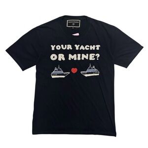 NWT💕 HOUSE OF MUA MUA Handwork Beaded T-Shirt - Navy L